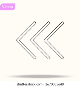 Arrows icons. Download, left direction linear signs. Next, back arrows flat line icons. Flat web symbols. Vector eps10