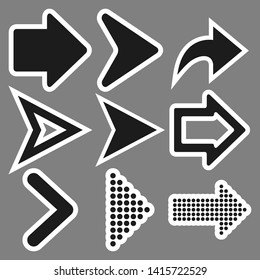 Arrows, icons. Graphic template. Vector illustration