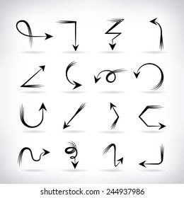 arrows icons, hand draw arrows