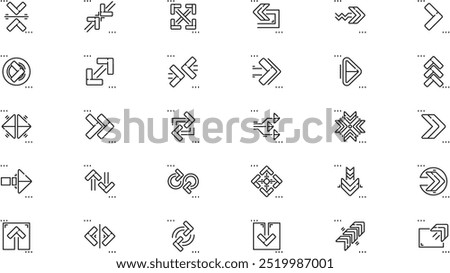 Arrows icons High-Quality Vector Icons Collection with Editable Stroke. Ideal for Professional and Creative Projects.