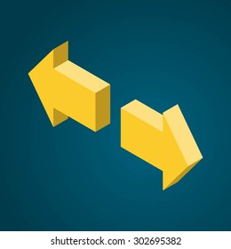 Arrows icons isometric vector illustration