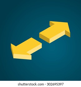 Arrows icons isometric vector illustration