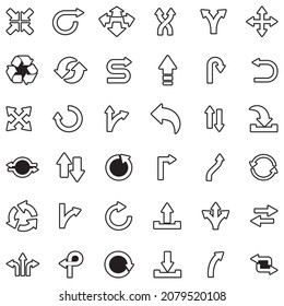 Arrows Icons. Line With Fill Design. Vector Illustration.