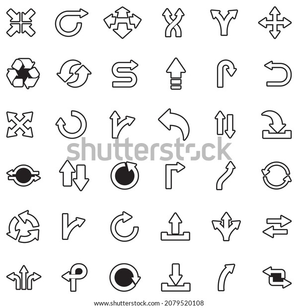 Arrows\
Icons. Line With Fill Design. Vector\
Illustration.