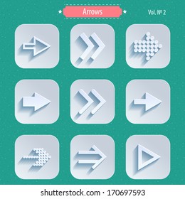 Arrows icons in modern style. Vector illustration.