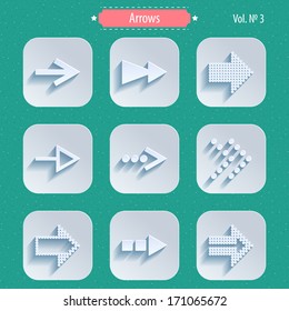 Arrows icons in modern style. Vector illustration. 