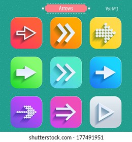 Arrows icons in modern style. Vector illustration.