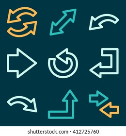 Arrows icons, next step vector web sign. Go icon flat. Design mobile icon, vector pictogram,  infographics symbols