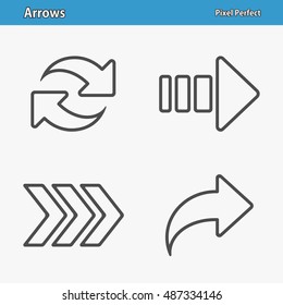 Arrows Icons. Professional, pixel perfect icons optimized for both large and small resolutions. EPS 8 format. 5x size for preview.