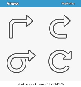Arrows Icons. Professional, pixel perfect icons optimized for both large and small resolutions. EPS 8 format. 5x size for preview.