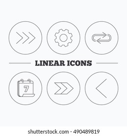 Arrows icons. Right, repeat linear signs.