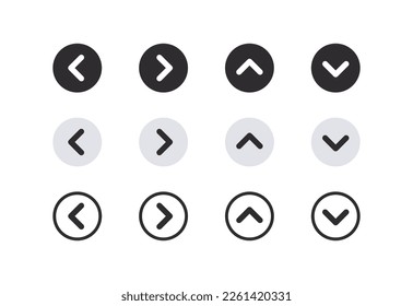 Arrows icons. Scroll arrows. Swipe signs. Modern arrow icons. Vector illustration