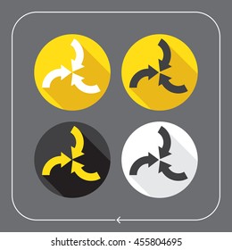Arrows icons. Semi-circular arrows in the center