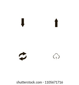 Arrows icons set. up arrow, down, arrow and recycle