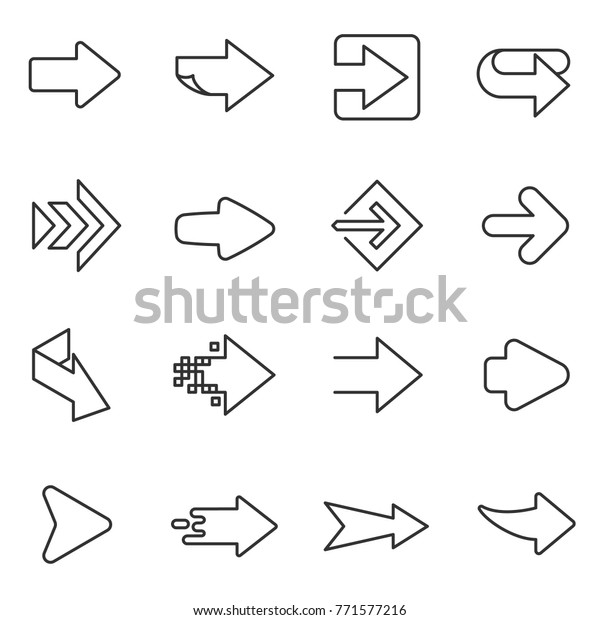 Arrows Icons Set Arrow Linear Design Stock Vector (Royalty Free ...