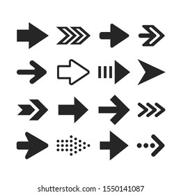 Arrows icons set. Arrowheads collections. Flat design. Modern graphic elements. Vector arrows set