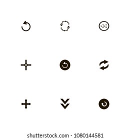 Arrows icons set. back, out, download and center