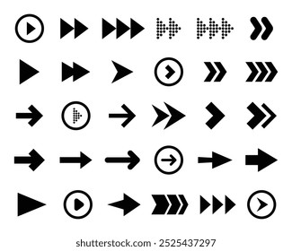 Arrows icons set. Black arrow vector collection. Arrow. Cursor. Modern simple arrows. Arrow icon pack