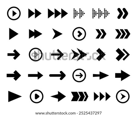 Arrows icons set. Black arrow vector collection. Arrow. Cursor. Modern simple arrows. Arrow icon pack