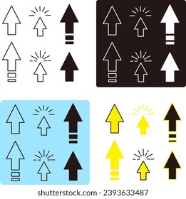 Arrows Icons Set- Black and White Outline simple icons set