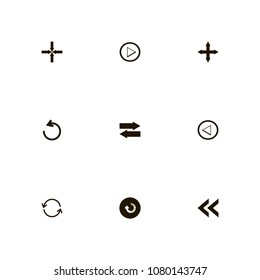 Arrows icons set. centre, recycle, left and right and left