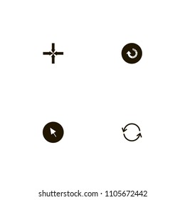Arrows icons set. circulation, gyration, cursor and loading