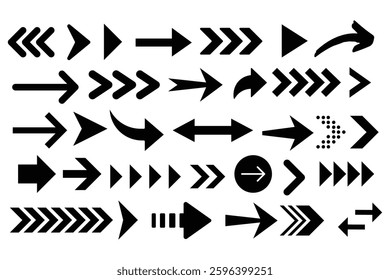 Arrows icons set. Collection of arrow direction sign vector on white background