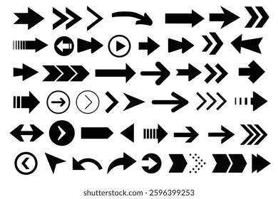 Arrows icons set. Collection of arrow direction sign vector on white background