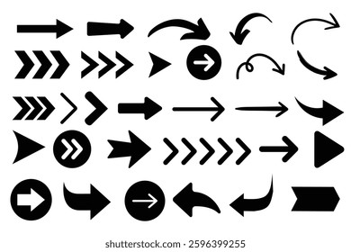 Arrows icons set. Collection of arrow direction sign vector on white background