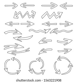 Arrows icons set contour vector illustration