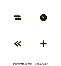 Arrows icons set. course, out arrows, out and cursor