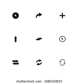 Arrows icons set. course, recycle, out arrows and out