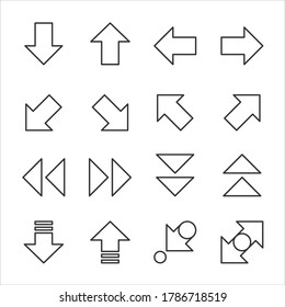Arrows icons set cursor modern simple arrows vector illustration