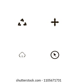Arrows icons set. cursor, out arrows, upload and out