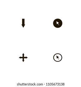 Arrows icons set. down arrow, down, out and out arrows