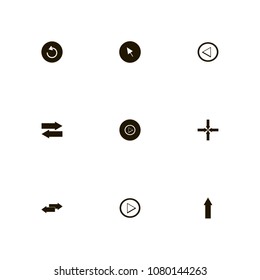Arrows icons set. into, right and left, left and right and arrow