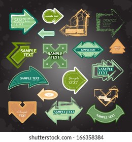 Arrows Icons Set - Isolated On Black Background - Vector Illustration, Graphic Design Editable For Your Design.