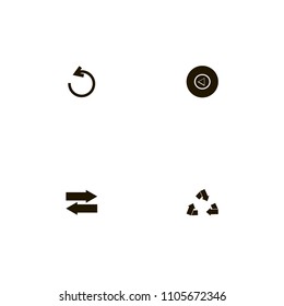 Arrows icons set. left and right, back, recycle and left