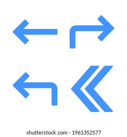 Arrows icons set = left, right, back, backward. Perfect for website mobile app, app icons, presentation, illustration and any other projects.