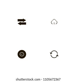 Arrows icons set. left, upload, recycle and left and right