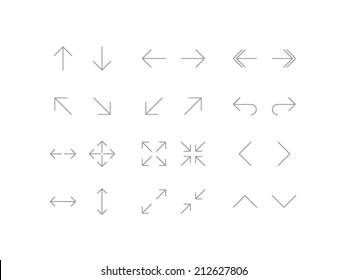 Arrows icons set in line style