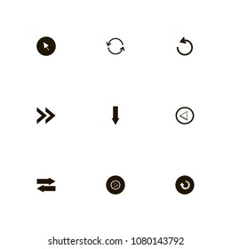 Arrows icons set. loading, left, course and reload