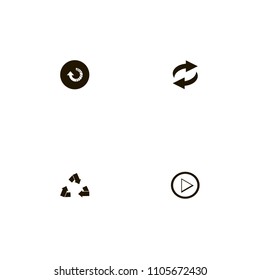 Arrows icons set. loading, play button, reload and recycle