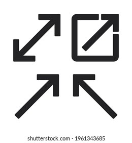 Arrows icons set maximize, share, diagonal right, diagonal left. Perfect for website mobile app, app icons, presentation, illustration and any other projects.