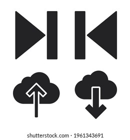 arrows icons set next, backward, upload, download. Perfect for website mobile app, app icons, presentation, illustration and any other projects.