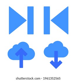 arrows icons set = next, backward, upload, download. Perfect for website mobile app, app icons, presentation, illustration and any other projects.