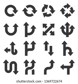 Arrows Icons Set on White Background. Vector