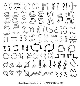 Arrows icons set on white background,Vector