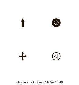 Arrows icons set. out, arrow, play and up arrow