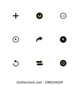 Arrows icons set. out, reload, back and left and right